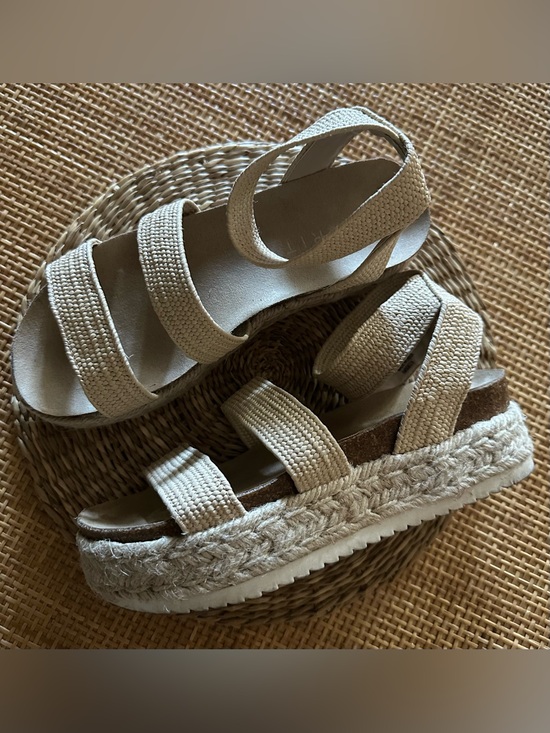 Esprit Shoes - Esprit Cream Woven Espadrille Platform Sandals